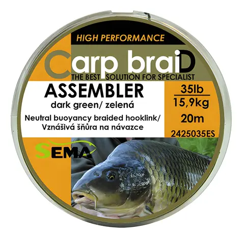 SEMA Pletená šnúra Assembler / 20 m / 35 lbs / 15,9 kg