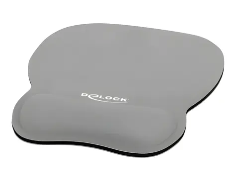 DeLock šedá / Podložka pod myš / Ergonomická / Opierka zápästia s gélom / 245 x 206 mm