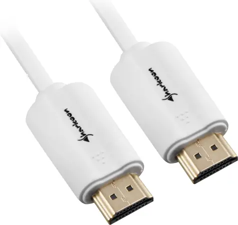 Sharkoon biela / Kábel HDMI (M) - HDMI (M) / 4K / Ethernet / 1 m