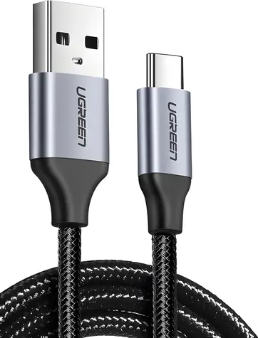 Ugreen 60124 čierna / Kábel USB-A - USB-C / 0,25 m / rýchle nabíjanie