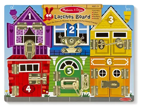 Spin Master Melissa & Doug Motorická doska so zámkami Hrady / Drevená / od 3 rokov