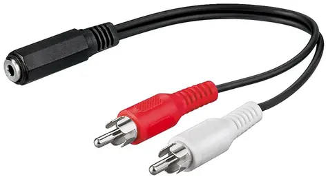 Goobay 50092 čierna / Audio adaptér / Jack 3,5 mm - 2x RCA / 20 cm