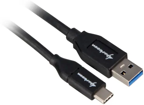 Sharkoon USB-A - USB-C 1m čierna / Kábel / USB 3.2 Gen 2 / 10 Gbit/s