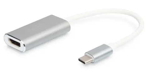 Digitus USB-C - HDMI biela / Adaptér / 4K 30 Hz / Dolby Surround / hliníkové púzdro