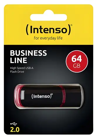 INTENSO Business Line 64GB čierna / Flash disk / USB 2.0 / čítanie: 28MBs / zápis: 6,5MBs