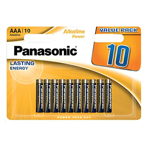 Panasonic Alkalická batéria AAA 10 ks / Batéria / alkalická / jednorazová