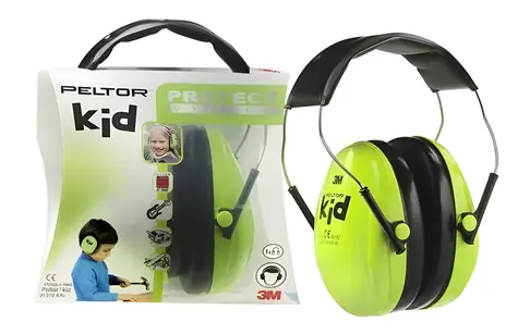 3M Peltor Kid neónovo zelená / Detský mušľový chránič sluchu / 27 dB