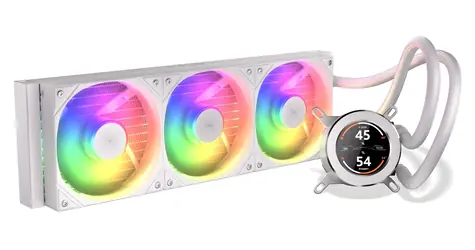 KRUX HydroGlance 360 LCD biela / Vodné chladenie CPU / 360 mm / ARGB / LCD displej / Intel + AMD