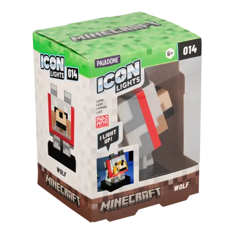 Paladone Icon Light Vlk Minecraft / Stolová lampa / 11 cm / 2x AAA batéria