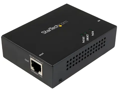 StarTech Gigabit PoE+ extender / Sieťový opakovač / IEEE 802.3 AF/at / dosah 100 m