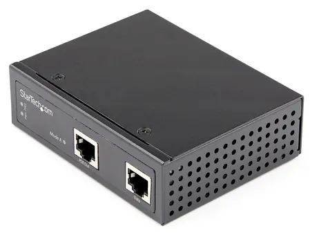 StarTech Industrial Gigabit PoE injektor 30W / PoE injektor / 802.3 AF/at / -40 až 75 ° C / čierna
