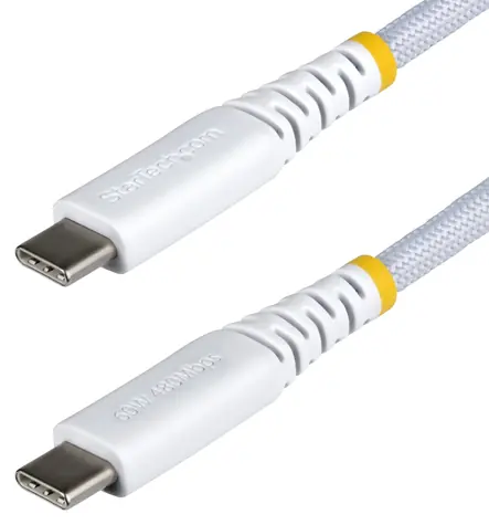 StarTech USB-C kábel biela / Nabíjací kábel / USB-C - USB-C / USB 2.0 / Rugged / 60W PD / 2 m
