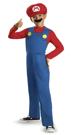 DISGUISE Kostým Super Mario / Modrý overal, červená čiapka / 4-6 rokov