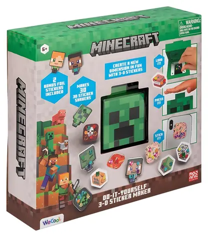PALADONE Súprava na výrobu samolepiek Minecraft 3D Creeper / Licenčná kreatívna hračka
