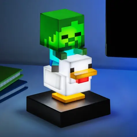 Paladone Icon Light Chicken Jockey Minecraft / Stolová lampa / 11 cm / 2x AAA batéria