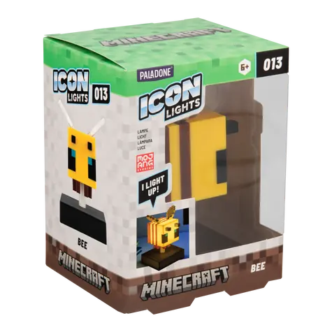 PALADONE Stolová lampa Icon Light Minecraft Včielka / 11 cm / 2x AAA batérie / Licencia Minecraft