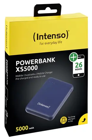 INTENSO XS5000 tmavo modrá / Powerbanka / 5000 mAh / USB-C / USB-A