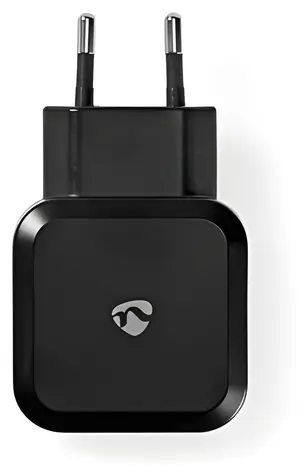 Nedis čierna / Sieťová nabíjačka / 24 W / 2x USB-A / 2x 2.4 A