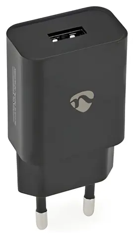Nedis čierna / Sieťová nabíjačka / 12 W / 1x USB-A / 2,4 A