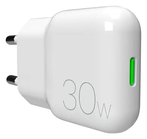 Puro Slim Pre biela / Cestovný adaptér / USB-C / GaN / 30 W / PD