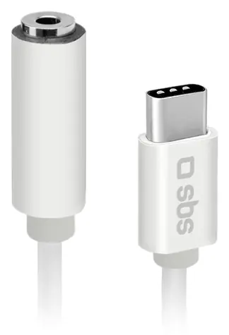 SBS biela / Adaptér / USB-C - Jack 3,5 mm female