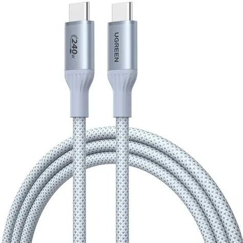 Ugreen L534 strieborná / Kábel USB-C / PD 240W / 480 Mbps / 1m