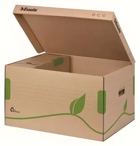 Leitz Esselte ECO hnedá / Archivačný box s vekom / na krabice 80/100 mm / 439×242×345 mm