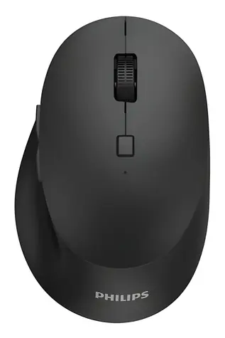Philips SPK7607B čierna / Bezdrôtová myš / ergonomická / optická / 3200 DPI / 7 tlačidiel / USB + Bluetooth