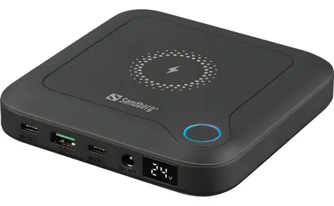 Sandberg All-in1 Laptop Powerbank 25000 čierna / Powerbanka / 25 000 mAh / USB-C + USB-A / bezdrôtové nabíjanie 15 W