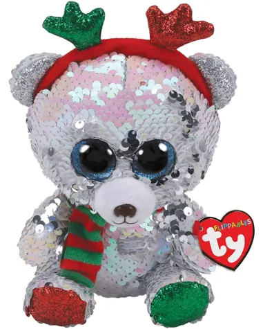 Ty Plyšový medveď Mistletoe / flitrový / s parohy / 15 cm