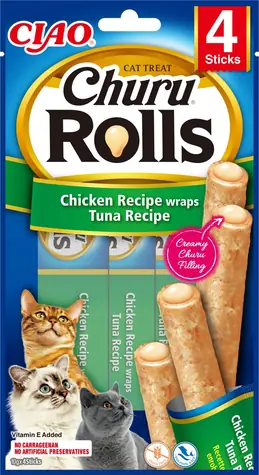 Churu Rolls 40 g / Maškrta pre mačky / kura, tuniak