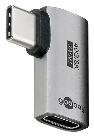 Goobay 74441 / Adaptér USB-C / uhlový 90 ° vodorovný / USB4