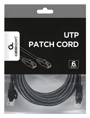 Cablexpert čierna / Patch kábel / UTP Cat6 / RJ45 / 5 m