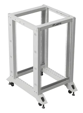 Lanberg Open Rack 18U sivá / Otvorený rack / 19" / 600 x 800 mm / nosnosť 600 kg