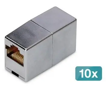 Digitus Modulárna spojka RJ45 CAT5e / Sieťová spojka / tienená / pozlátené kontakty / 10 ks