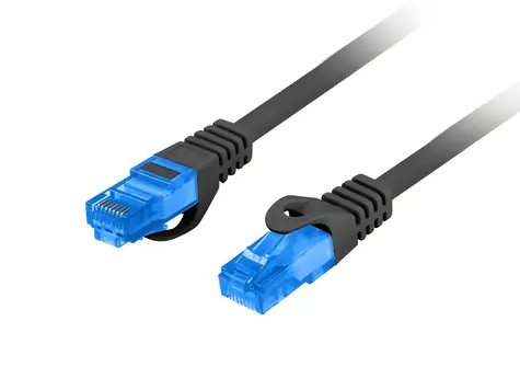 Lanberg CAT6a čierna / Patch kábel / S/FTP / LSZH / 2m / 500 MHz