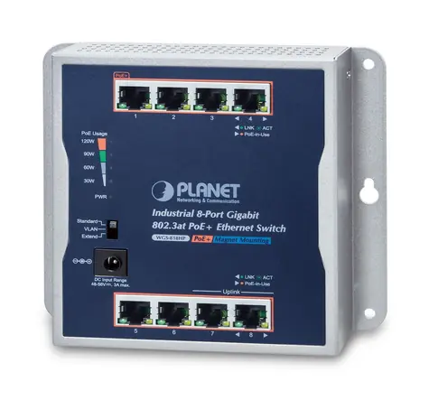 Planet Priemyselný switch 8 portov IP30 / Switch / 8 portov / IP30
