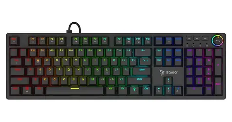 Savio STYX čierna / Mechanická klávesnica / Outemu Brown / Hot-swap / RGB / US layout