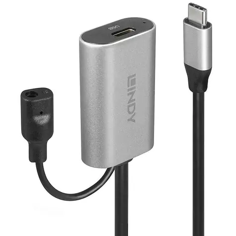 Lindy USB-C aktívny predlžovací kábel čierna / Kábel USB / USB 3.2 Gen 1 / 5 Gbit / s / 5 m