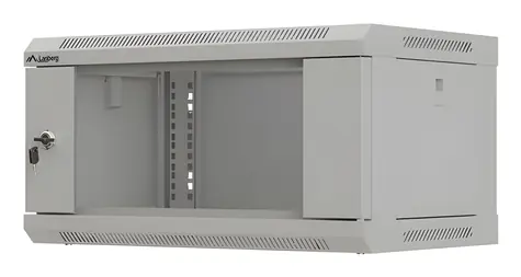Lanberg WF03-5304-10S sivá / Nástenný rozvádzač / 19" / 4U / 540x350x281 mm / sklenené dvere