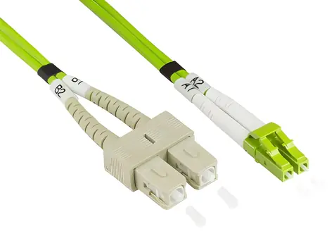 Good Connections OM5 LC/SC zelený / Optický patch kábel / Multi-mode / 50/125 µm / 0,5 m / LSZH