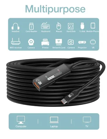 PremiumCord USB-C/USB-A repeater 7m / Predlžovací kábel / USB 3.2 Gen 2 / 10 Gbit/s / aktívny