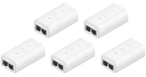 Ubiquiti POE-24-12W-G-WH 5-pack / PoE injektor / 24V/0,5A / 12W / Gigabit LAN