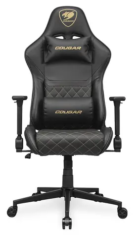 COUGAR Armor One V2 čierno-zlatá / Herná stolička / nastaviteľná / syntetická koža / pojazd. kolieska / nosnosť 120 kg