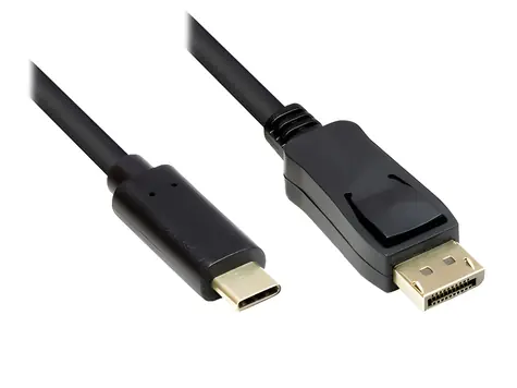 Good Connections USB-C - DisplayPort 1m čierna / Kábel / DP 1.2 / 4K UHD 60Hz / 21,6 Gbit/s