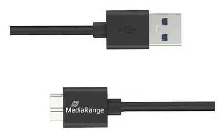 MediaRange MRCS240 čierna / USB kábel / USB-A - Micro-USB B / USB 3.2 Gen 1 / 1,8 m