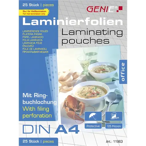 GENIE 11963 A4 / Laminovacia fólia / 25 ks / 338x303 mm / lesklá