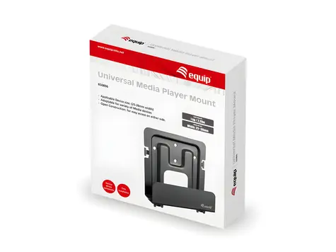 Equip 650896 čierna / Nástenný držiak pre media prehrávač / nosnosť 1 kg / šírka zariadenia 25-39 mm