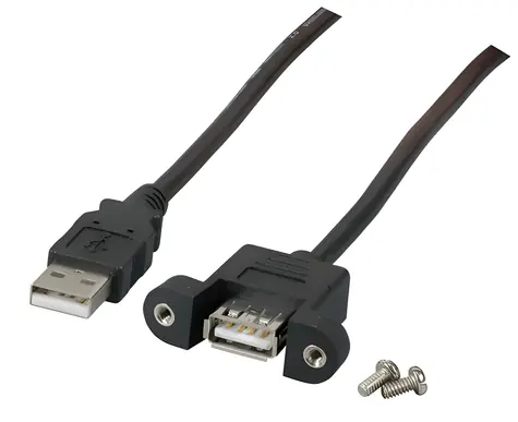 EFB čierna / Predlžovací kábel / USB-A - USB-A / USB 2.0 / 0,5 m