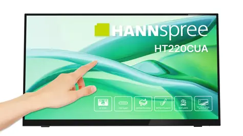 21.5" Hannspree HT220CUA čierna / TFT Touch / 1920 x 1080 / 270cd / 16:9 / 1000:1 / 6ms / HDMI / DP / USB